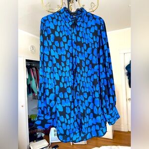 New Look Blue Patterned Blouse